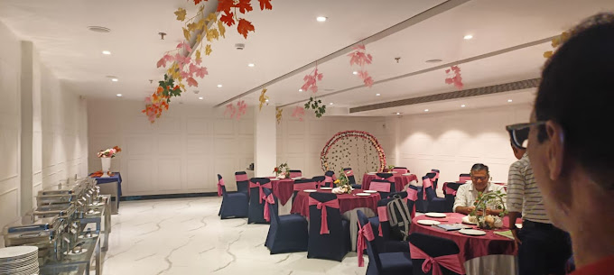 Birthday party setup in banquet hall